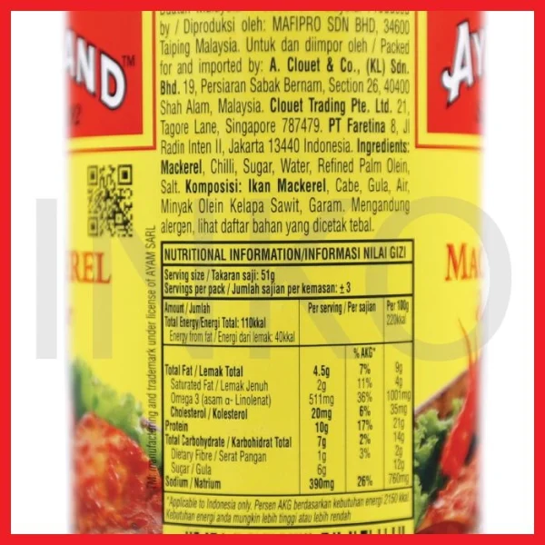 Gambar AYAM BRAND MACKEREL GORENG DALAM SAUS CABE 155GR (1)
