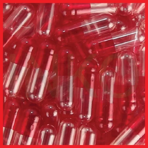 Gambar CANGKANG KAPSUL KOSONG RED TRANSPARENT NATURAL SIZE 0 (1)