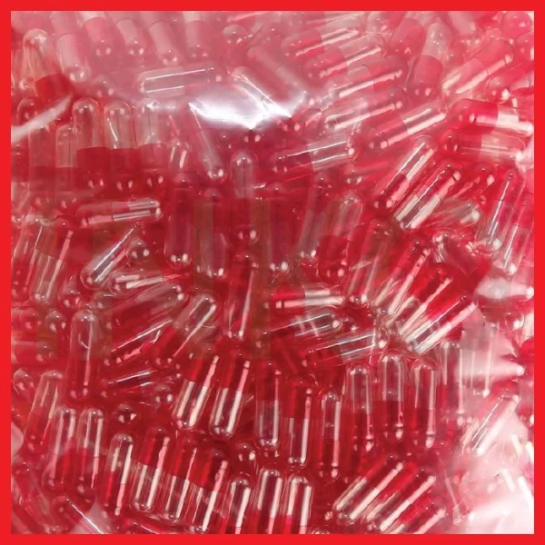 Gambar CANGKANG KAPSUL KOSONG RED TRANSPARENT NATURAL SIZE 0 (2)