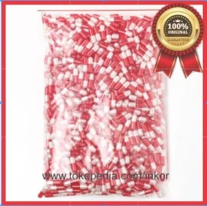 Gambar CAPSUGEL CANGKANG KAPSUL KOSONG SPARKLE RED WHITE SIZE 0 (2)