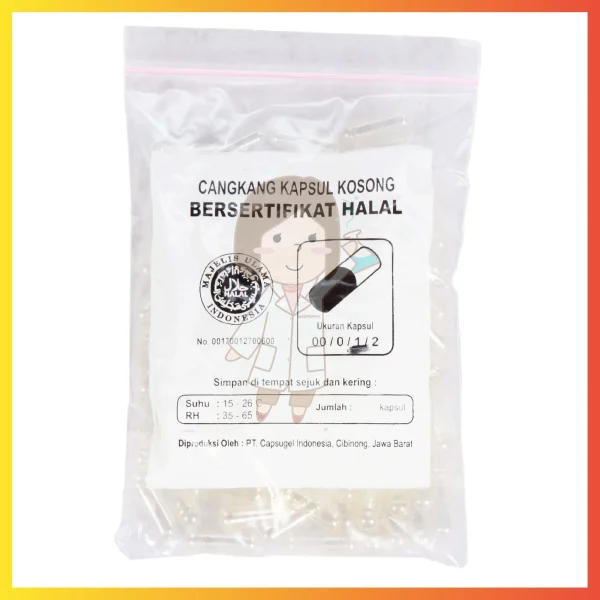 Gambar CAPSUGEL KAPSUL KOSONG HALAL NATURAL SIZE 1 (KEMASAN KECIL) (2)