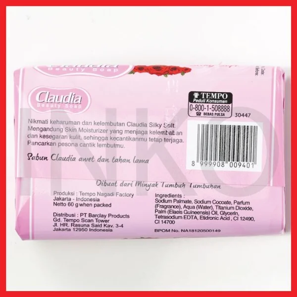 Gambar CLAUDIA BEAUTY SOAP SILKY SOFT PINK 60GR (1)
