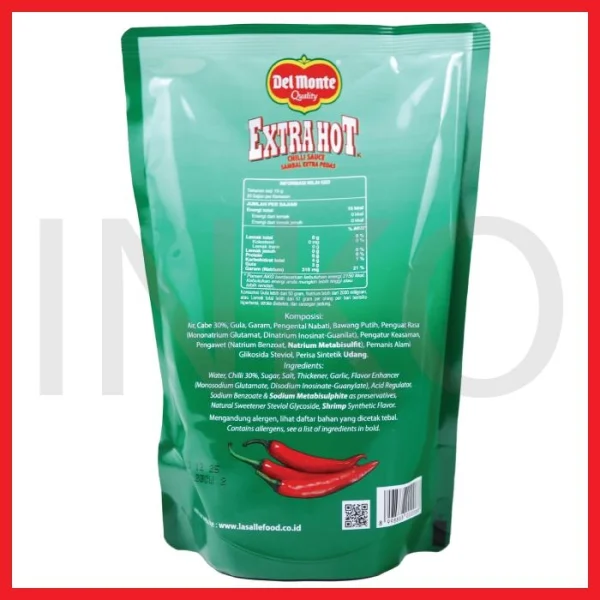 Gambar DELMONTE EXTRA HOT CHILLI SAUS STANDING POUCH 500GR (4)