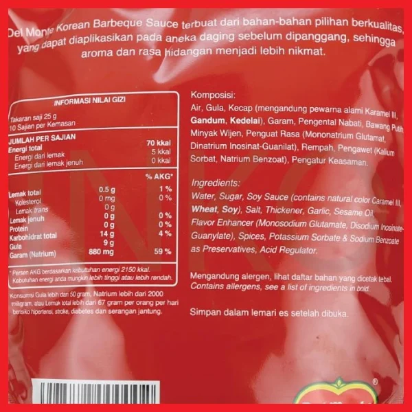 Gambar DELMONTE KOREAN BBQ STANDING POUCH 250GR (4)