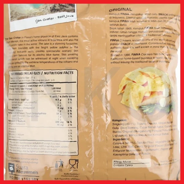 Gambar FINNA KROBE CASSAVA CRACKERS ORIGINAL 70GR (2)