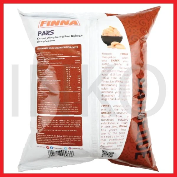 Gambar FINNA PARS KERUPUK UDANG GORENG RASA BARBEQUE 40GR (5)