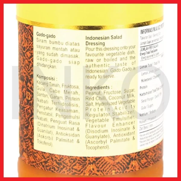 Gambar KOKITA GADO GADO INDONESIAN SALAD DRESSING BOTOL KACA 400GR (2)
