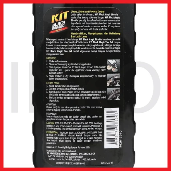 Gambar KIT BLACK MAGIC TIRE GEL CLEANS SHINES PROTECTS 270ML (4)