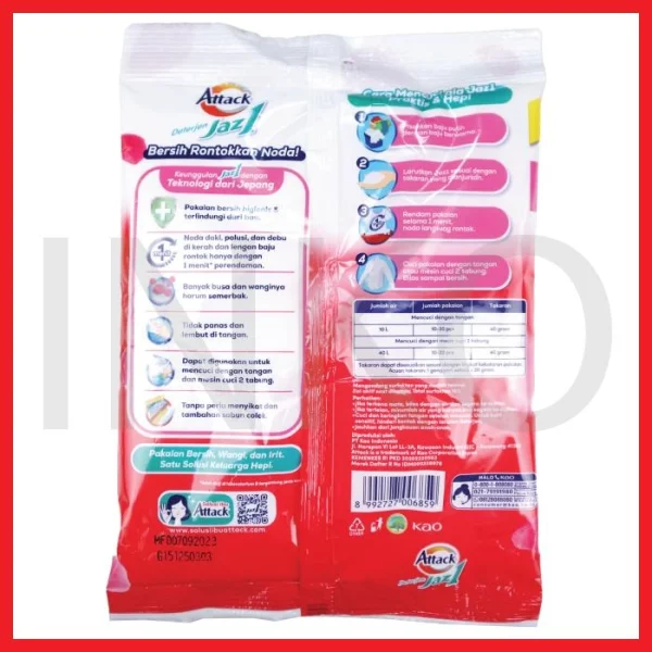 Gambar ATTACK DETERJEN JAZ1 SEMERBAK CINTA BAG 250GR (4)