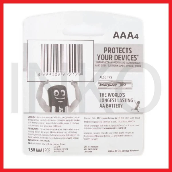 Gambar BATERAI ENERGIZER MAX AAA4 3X LEBIH LAMA 4PCS (2)