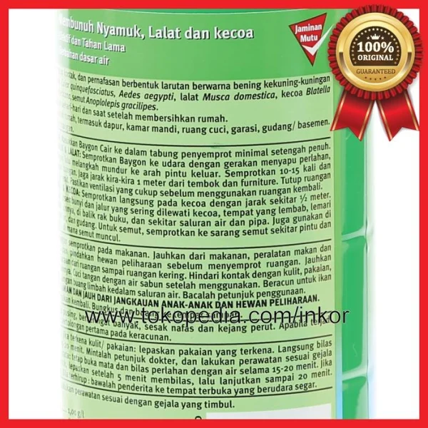 Gambar BAYGON OBAT NYAMUK CAIR FLORAL TANPA AROMA 2.0 AL BOTOL 600ML (2)