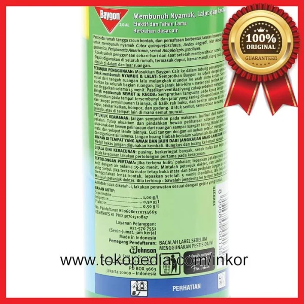 Gambar BAYGON OBAT NYAMUK CAIR FLORAL TANPA AROMA 2.0 AL BOTOL 600ML (3)