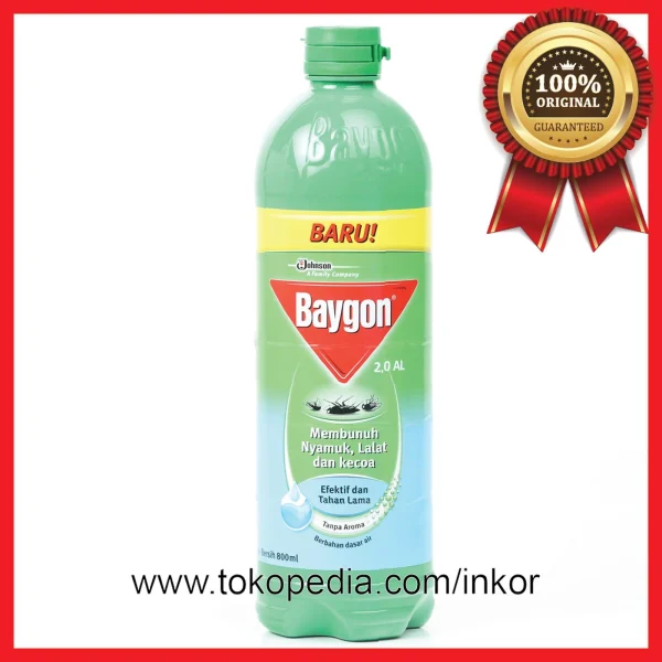 Gambar BAYGON OBAT NYAMUK CAIR FLORAL TANPA AROMA 2.0 AL BOTOL 800ML (1)