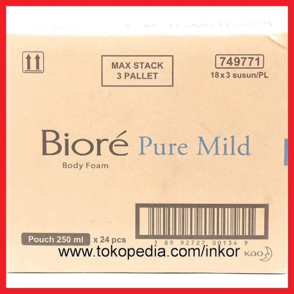 Gambar BIORE BODY FOAM PURE MILD BEAUTY SKIN GLOWING SOFT SKIN POUCH 250ML (3)
