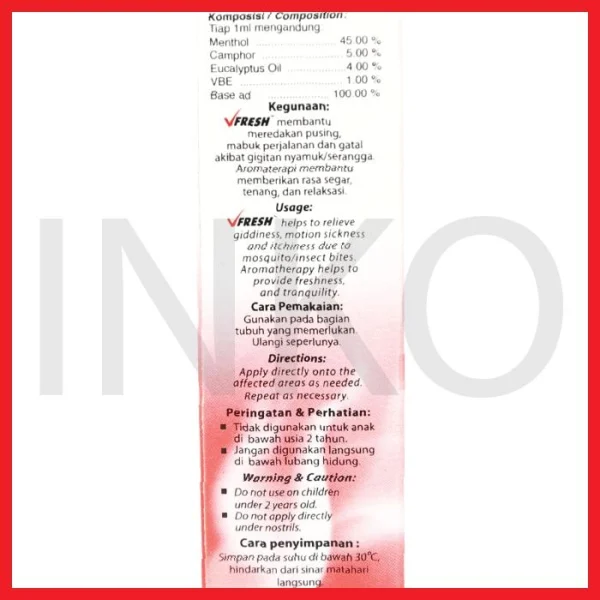 Gambar CAP LANG VFRESH MINYAK ANGIN AROMATHERAPY ROLL ON HOT 8ML (4)