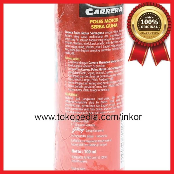 Gambar CARRERA POLES MOTOR SERBA GUNA SILIKON PLUS DUAL ACTION SPRAY 100ML (3)