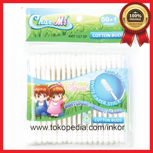 Gambar CHARMI COTTON BUDS SPRIAL BERSIH MAKSIMAL ART127 SP 50PCS (1)