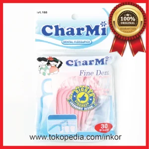 Gambar CHARMI DENTAL FLOSS PICK FINE DENT BIGGER STONGER ART188 30PCS (1)