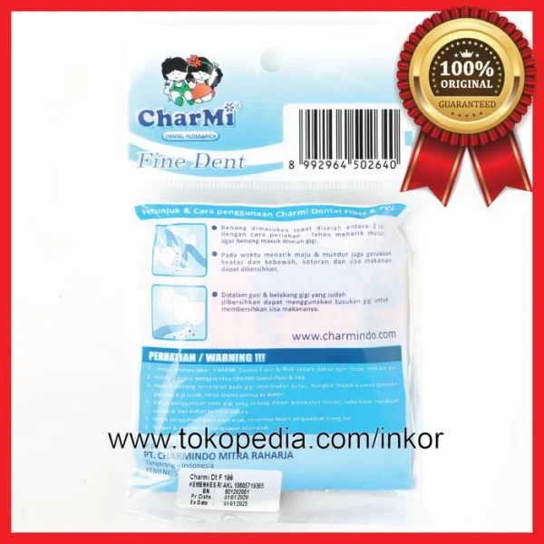 Gambar CHARMI DENTAL FLOSS PICK FINE DENT BIGGER STONGER ART188 30PCS (5)