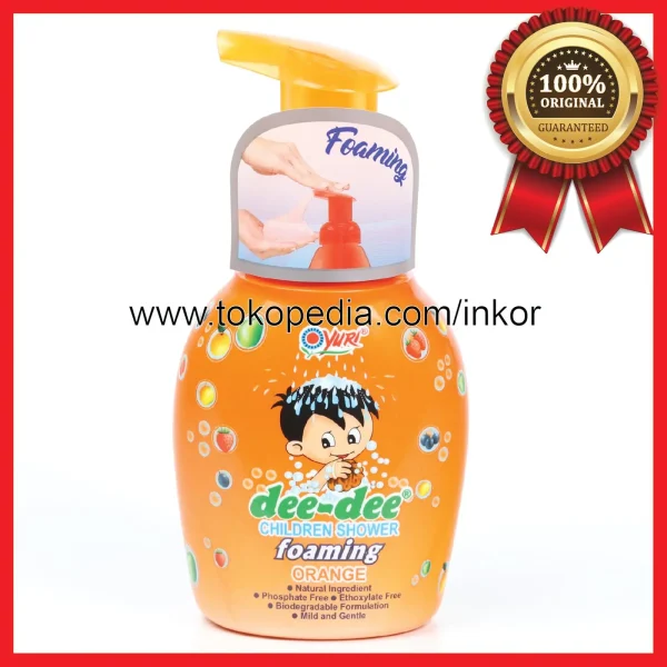 Gambar DEE-DEE CHILDREN SHOWER FOAMING ORANGE PUMP 225ML (1)