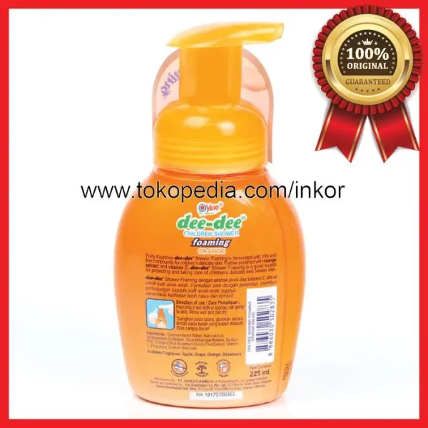 Gambar DEE-DEE CHILDREN SHOWER FOAMING ORANGE PUMP 225ML (5)