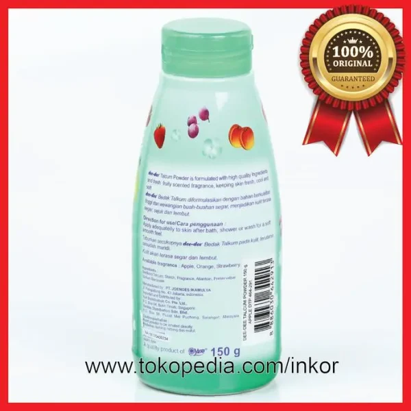 Gambar DEE DEE CHILDREN TALCUM POWDER BEDAK TALKUM ANAK APPLE BOTOL 150GR (5)