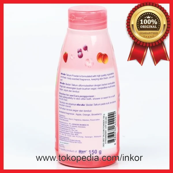 Gambar DEE DEE CHILDREN TALCUM POWDER BEDAK TALKUM STRAWBERRY BOTOL 150GR (5)