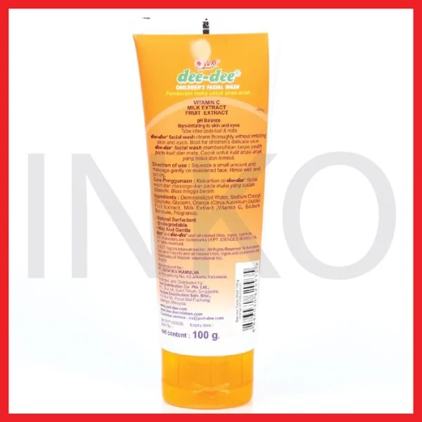 Gambar DEE-DEE CHILDREN'S FACIAL WASH ORANGE PEMBERSIH MUKA ANAK 100GR (4)