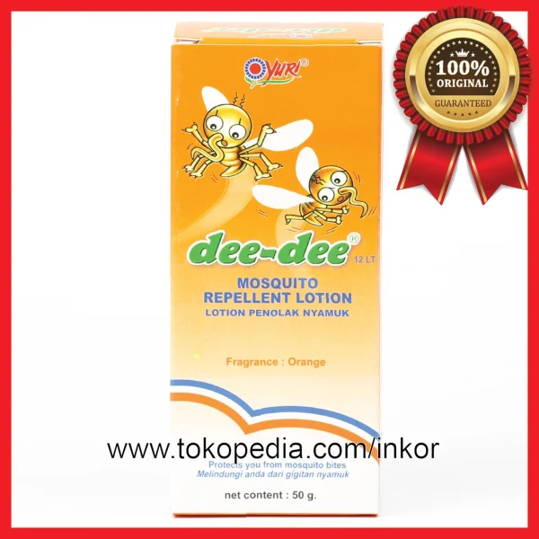 Gambar DEE DEE MOSQUITO REPELLENT LOTION PENOLAK NYAMUK ORANGE TUBE 50GR (1)