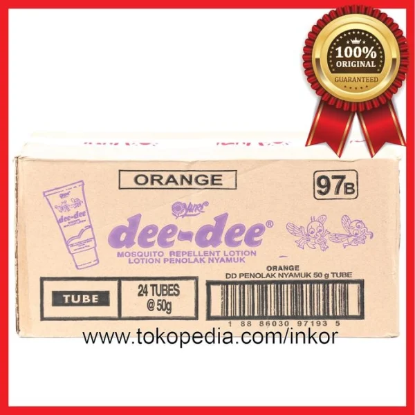 Gambar DEE DEE MOSQUITO REPELLENT LOTION PENOLAK NYAMUK ORANGE TUBE 50GR (3)
