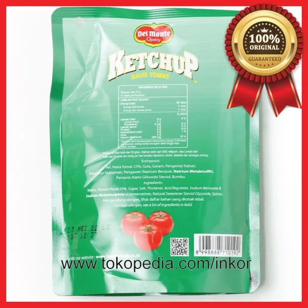 Gambar DELMONTE SAUS TOMAT KETCHUP SAUCE STANDING POUCH 200ML (5)