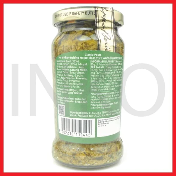 Gambar FILIPPO BERIO CLASSIC PESTO 190GR (2)