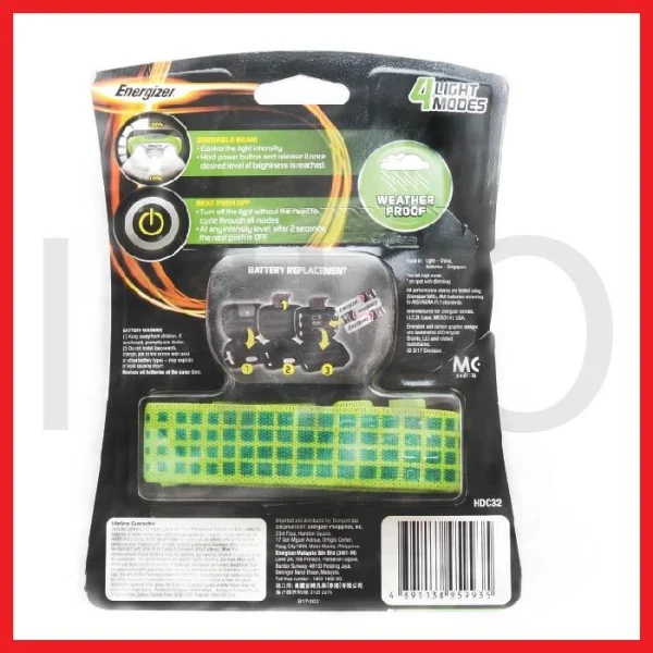 Gambar HEADLIGHT ENERGIZER VISION HD 250 LUMENS 5 LED FREE BATERAI AAA (2)