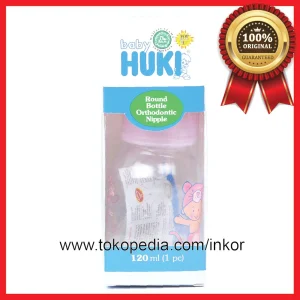 Gambar HUKI BABY BOTOL SUSU BAYI ROUND BOTTLE ORTHODONTIC NIPPLE 120ML (1)