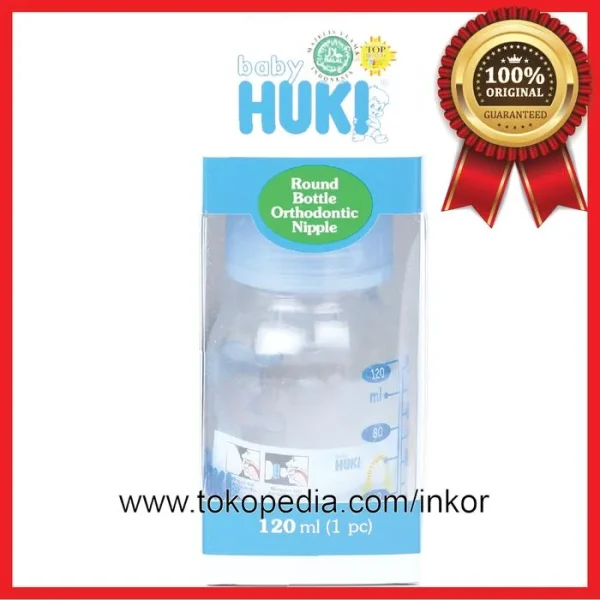 Gambar HUKI BABY BOTOL SUSU BAYI ROUND BOTTLE ORTHODONTIC NIPPLE 120ML (4)