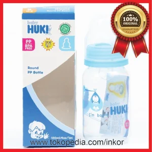Gambar HUKI BABY BOTOL SUSU CHARACTER ORTHODONTIC 120ML - Biru Muda (2)