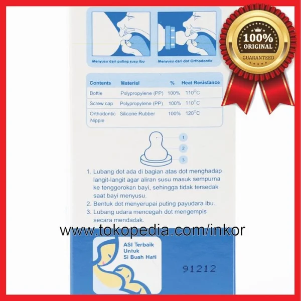 Gambar HUKI BABY BOTOL SUSU CHARACTER ORTHODONTIC 120ML - Biru Muda (4)