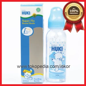 Gambar HUKI BABY BOTOL SUSU SUPER FLO ROUND BOTTLE ORTHODONTIC 250ML (1)