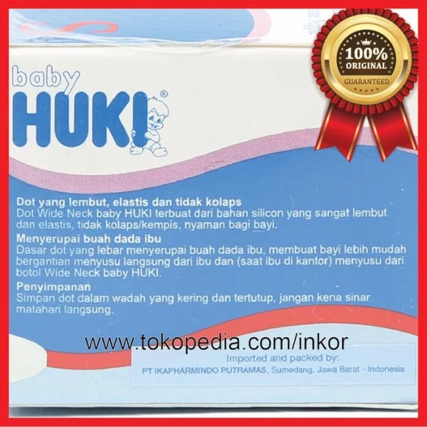 Gambar HUKI BABY DOT EMPENG SILIKON WIDE NECK 3 BULAN 1PCS (3)