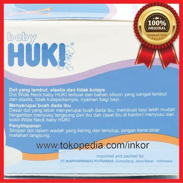 Gambar HUKI BABY DOT EMPENG SILIKON WIDE NECK Y 6 BULAN 1PCS (3)