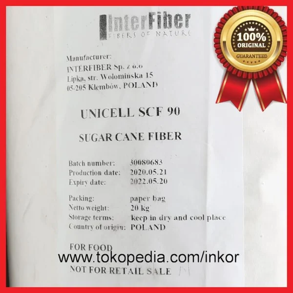 Gambar INTERFIBER FIBERS OF NATURE UNICELL WF 200 SUGAR CANE FIBER 20KG (2)