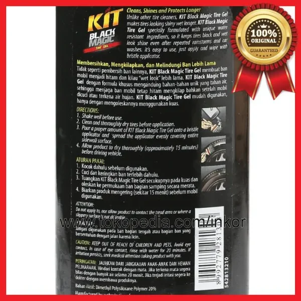 Gambar KIT BLACK MAGIC TIRE GEL CLEANS SHINES PROTECTS 300ML (4)