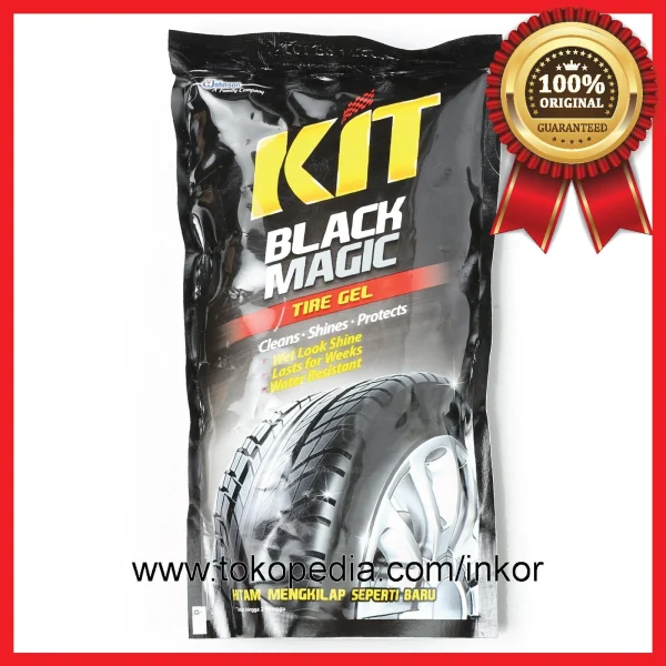 Gambar KIT BLACK MAGIC TIRE GEL CLEANS SHINES PROTECTS POUCH 200ML (1)