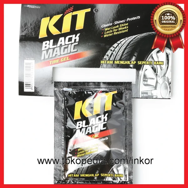 Gambar KIT BLACK MAGIC TIRE GEL CLEANS SHINES PROTECTS SACHET HANGER 12X35ML (1)