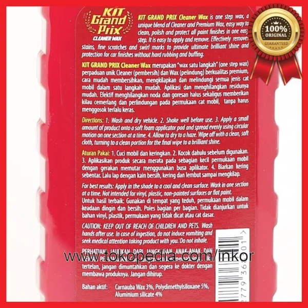 Gambar KIT GRAND PRIX CLEANER WAX THE ULTIMATE BRILLIANT SHINE 275ML (4)