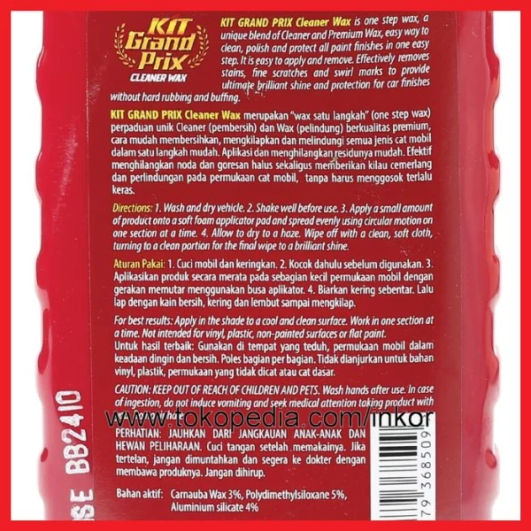 Gambar KIT GRAND PRIX CLEANER WAX THE ULTIMATE BRILLIANT SHINE 500ML (4)
