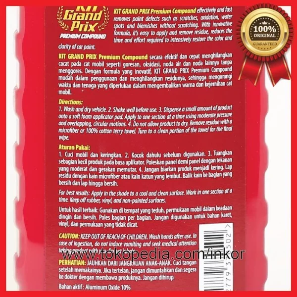 Gambar KIT GRAND PRIX PREMIUM COMPOUND RESTORE CLARITY CAR PAINT 500ML (5)