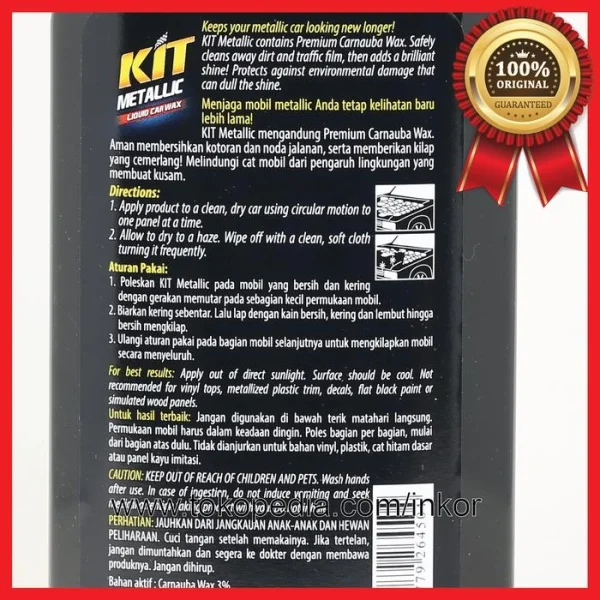 Gambar KIT METALLIC LIQUID CAR WAX PREMIUM CARNAUBA WAX 500ML (4)