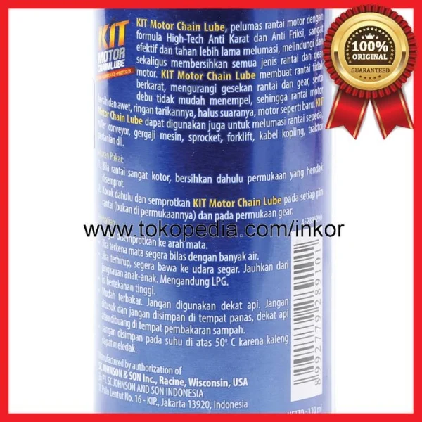 Gambar KIT MOTOR CHAIN LUBE CLEANS LUBRICATES PROTECTS AEROSOL 110ML (3)