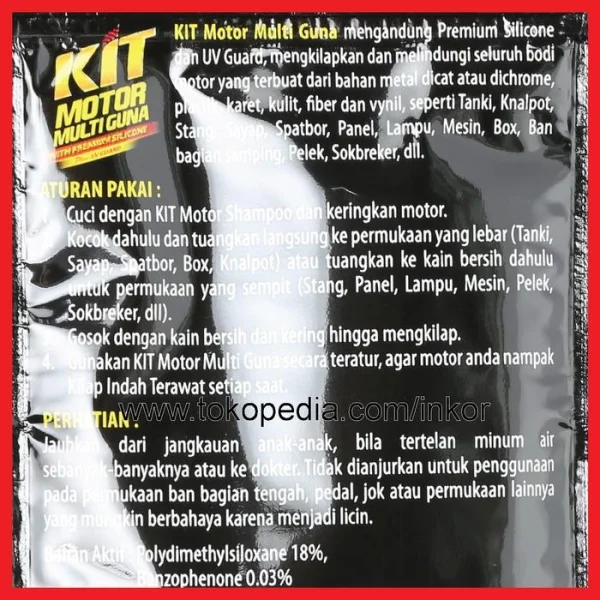 Gambar KIT MOTOR MULTIGUNA WITH PREMIUM SILICON UV GUARD SACHET HANGER 12X25M (2)